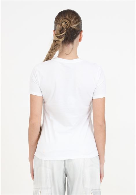 White women's t-shirt with rhinestone logo ELISABETTA FRANCHI | MA02641E2270